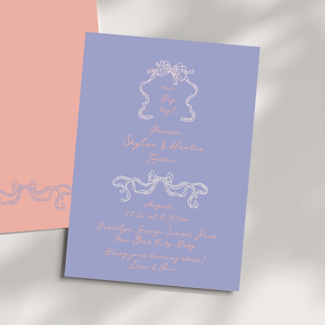 Boho Doodle Handwritten Retro Pastels Wedding Invitation (Creator Uploaded)