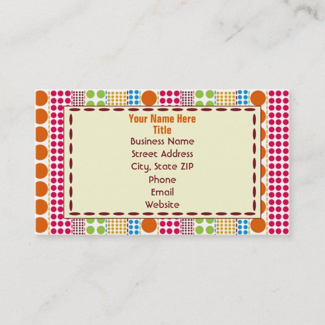 Boho Dots Business Card (Front)