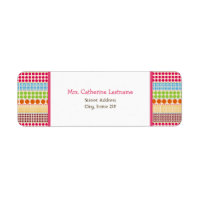 Boho Dots & Pink Address Label Sticker