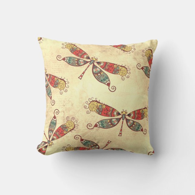 Boho Dragonflies in Dragonflies Cushion (Front)