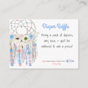 Boho Dream Catcher Baby Shower Diaper Raffle Enclosure Card