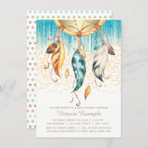 Boho Dream Catcher Baby Shower Invitation
