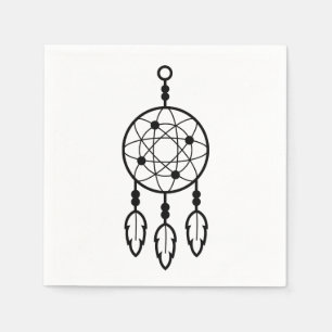 Boho Dream Catcher Native American Wedding Party Napkin