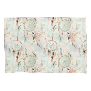 Boho Dreamcatcher and Feathers Pillowcase