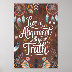 Boho Dreamcatcher Design Live in Alignment with Yo Poster