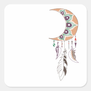Boho dreamcatcher square sticker