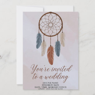 Boho Dreamcatcher Wedding Invitation Rustic Bohe