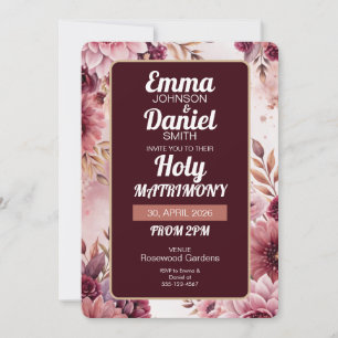 Boho Dreams Holy Matrimony Wedding Invitation