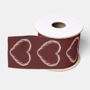Boho Dreams Pampas Grass Hearts Ribbon Grosgrain Ribbon