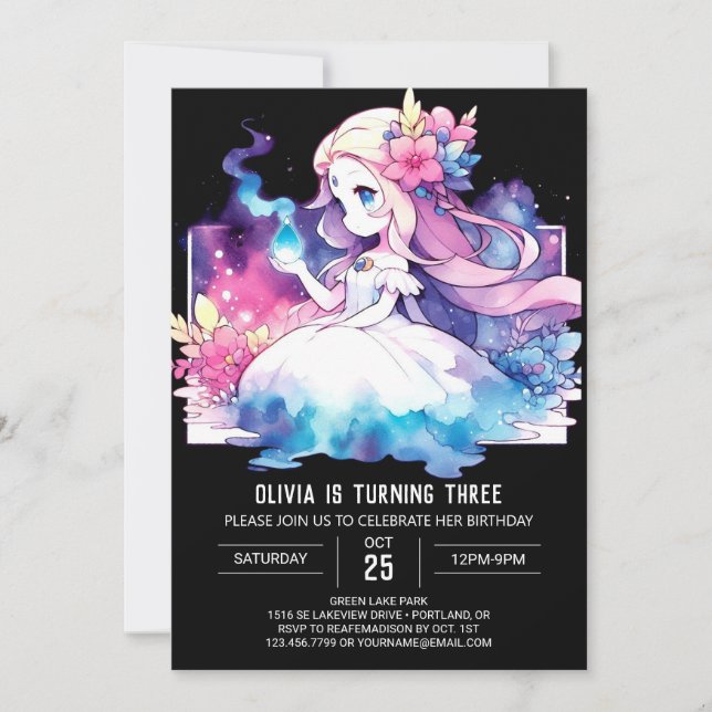 Boho Dreamy Princess Birthday Invitation (Front)