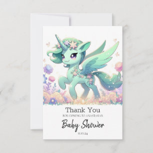 Boho Dreamy Unicorn Baby Shower Thank You Card