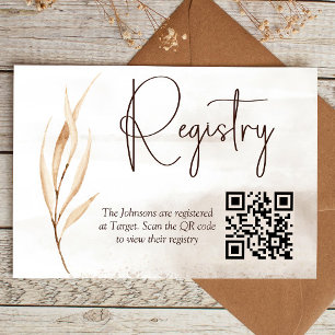 Boho Dried Florals Baby/Child Shower Registry Enclosure Card