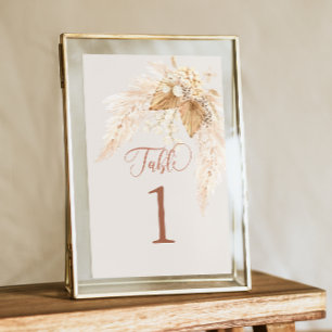 Boho Dried Flowers and Pampas Grass Table Card