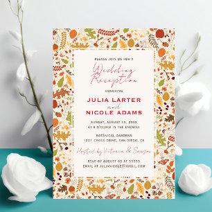 Boho Dried Rustic Autumn Fall Wedding Reception Invitation