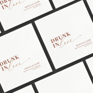 Boho Drunk In Love White Terracotta Wedding Napkin