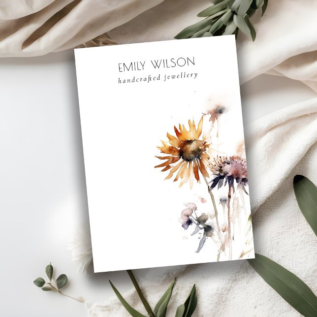Boho Dry Wildflower Blank Jewellery Display Templa Business Card (Creator Uploaded)