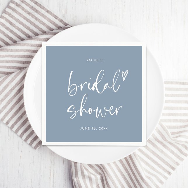 Boho Dusty Blue Bridal Shower Napkin (Creator Uploaded)