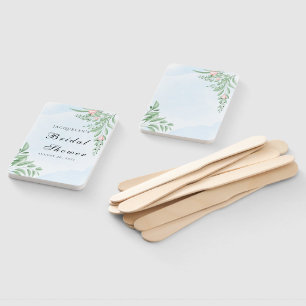 Boho Dusty Blue Eucalyptus Bridal Shower Hand Fan