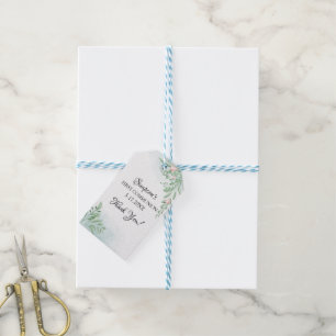 Boho Dusty Blue Eucalyptus Confirmation Favour Gift Tags
