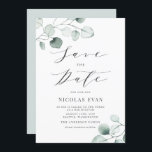 Boho Dusty Blue Eucalyptus Leaves Bar Mitzvah Save The Date<br><div class="desc">Save the Date! Announcement your event with this customisable Bar Mitzvah save the date announcement. This greenery bat mitzvah invitation features watercolor dusty blue eucalyptus leaves with a whimsical script. Personalise by adding your own details. This eucalyptus Bar Mitzvah save the date is perfect for any season and theme.</div>