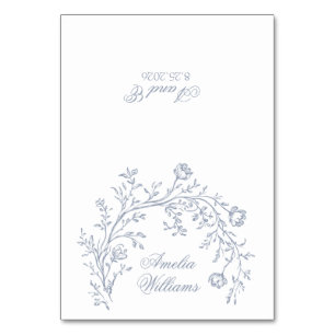 Boho Dusty Blue Floral Boho Wedding Place Cards
