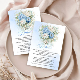 Boho Dusty Blue Floral Eucalyptus Details Card