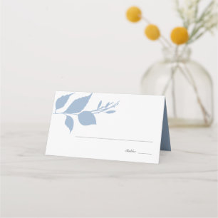 Boho Dusty Blue Foliage Wedding Place Card