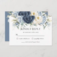 Boho Dusty Blue Navy Ivory Floral Sage Wedding