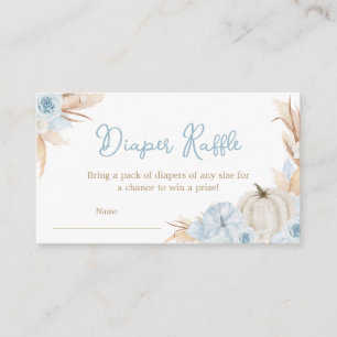 Boho Dusty Blue Pumpkin Diaper Raffle Enclosure Card