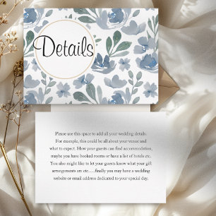 Boho Dusty Blue Wedding Details Enclosure Card