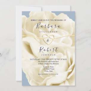 Boho Dusty Blue Wedding Invitation