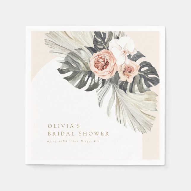 Boho Dusty Floral Arch Napkin (Front)