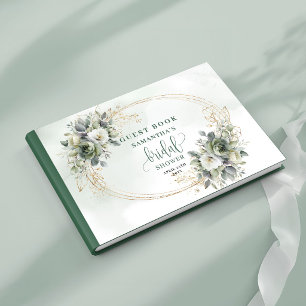 Boho Dusty Green Eucalyptus Bridal Shower Guest  Book
