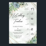Boho Dusty green succulents gold wedding Timeline Poster<br><div class="desc">Boho Dusty green succulents gold wedding Timeline Sign Poster, !!! Note: Mount on heavy card stock A really adorable boho design that has captivated all celebrations and events over the past few years, namely a lavish bouquet - a mix of succulents and eucalyptus greenery, elegantly woven around an faux gold...</div>
