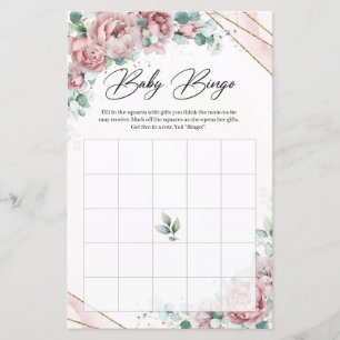 Boho dusty pink peonies eucalyptus baby Bingo