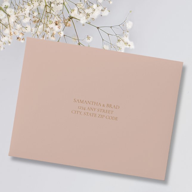 Boho Dusty Rose Basic RSVP Wedding Return Envelope (Creator Uploaded)