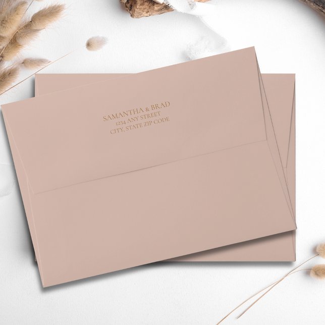 Boho Dusty Rose Basic Wedding Invitation Envelope (Creator Uploaded)
