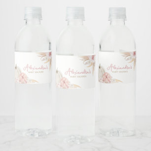 Boho Dusty Rose Pumpkin Water Bottle Label