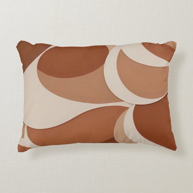 Boho Earth Tone Abstract Shapes Pillow Design (Front)