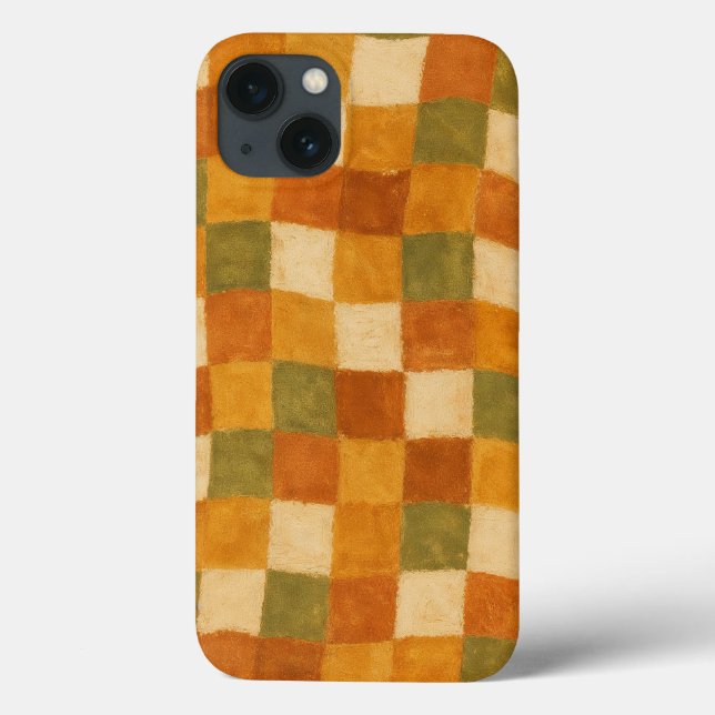 Boho Earth Tone Chequered Pattern Case-Mate iPhone Case (Back)