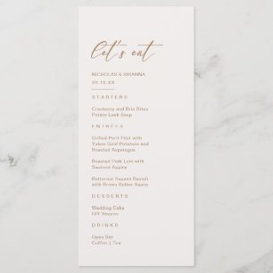 Boho Earth Tone Pampas Grass Wedding Menu