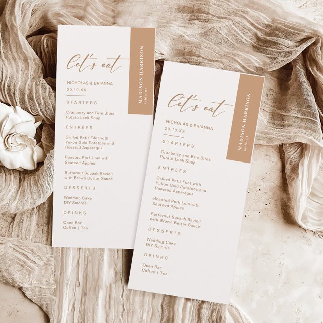 Boho  Earth Tone Pampas Grass Wedding Menu (Creator Uploaded)