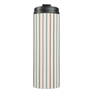 Boho Earth Tone Vertical Stripes Minimalist Patter Thermal Tumbler