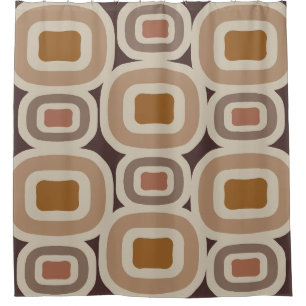 Boho Earth Tones Abstract Shapes Shower Curtain