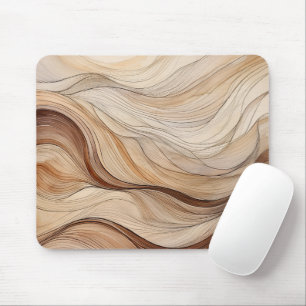 Boho Earth Tones Modern Flowing Lines Mouse Pad