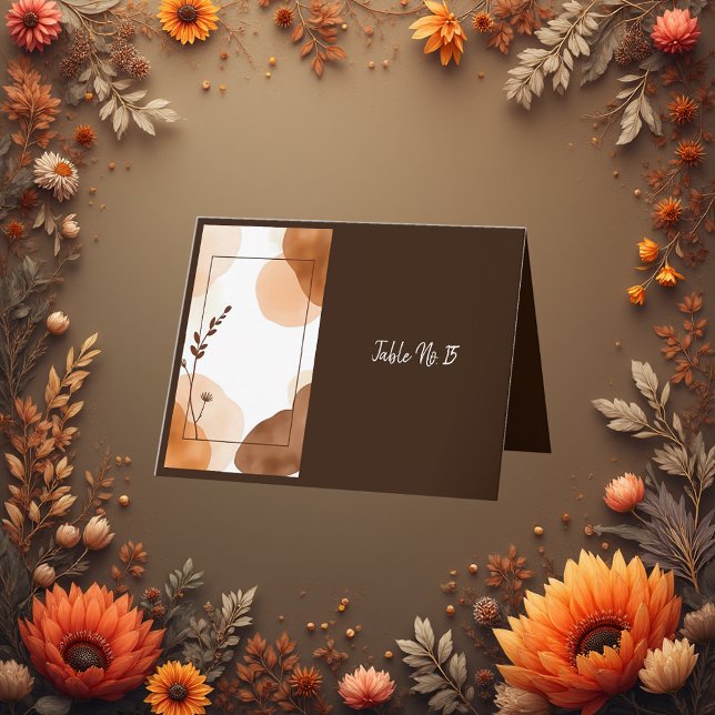 Boho Earthy Floral Accents table number card (Creator Uploaded)