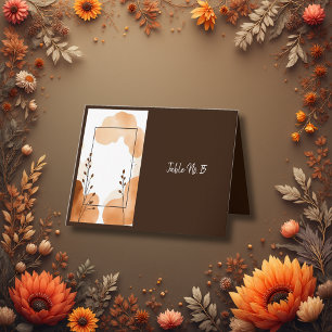 Boho Earthy Floral Accents table number card