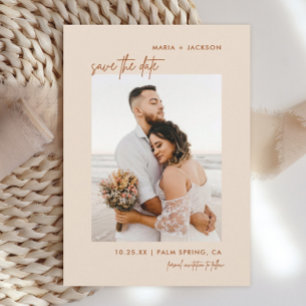 Boho Earthy Photo Save The Dates Cards