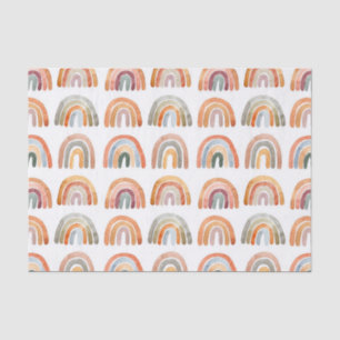 Boho Earthy Tone Watercolor Rainbows Illustration Tissue Paper