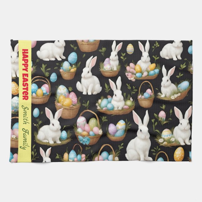 Boho Easter Bunny Collection Tea Towel (Horizontal)